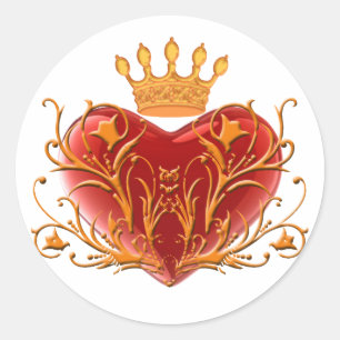 Pegatinas del Corazón de la Corona Filigrree