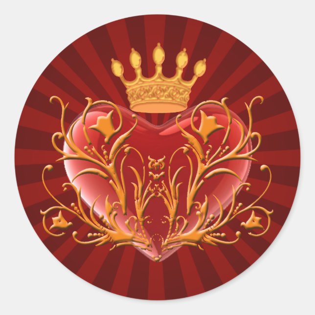 Pegatinas del Corazón de la Corona Filigrree (Anverso)