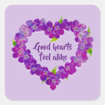 Pegatinas del corazón de la primavera púrpura con 