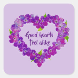 Pegatinas del corazón de la primavera púrpura con 