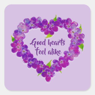 Pegatinas del corazón de la primavera púrpura con