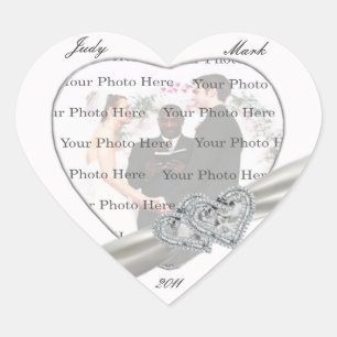 Pegatinas del corazón de los Bodas blancos