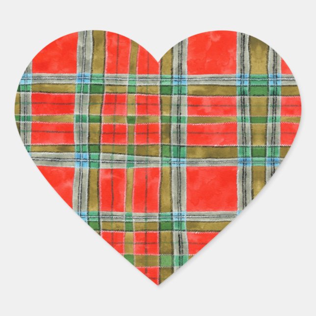 PEGATINAS del corazón de MAC BAIN TARTAN (Anverso)