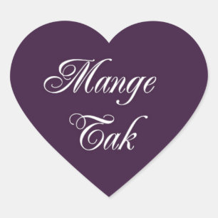 Pegatinas del corazón de Mange Tak
