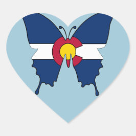 Pegatinas del corazón de mariposas de la bandera d