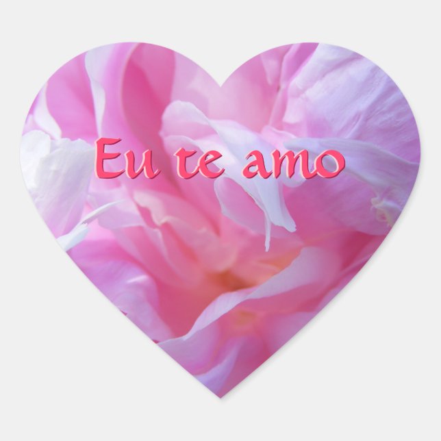 Pegatinas del corazón de Pink Peony (Anverso)