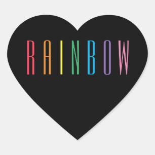 PEGATINAS del corazón de RAINBOW / negro