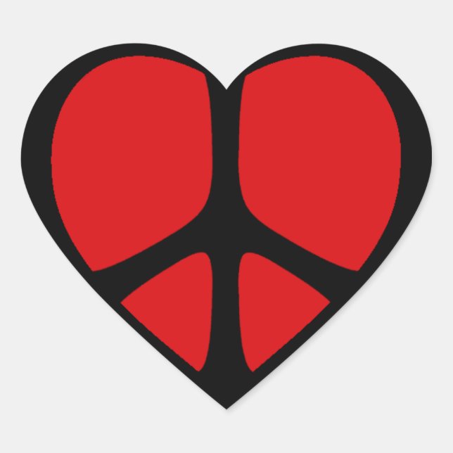 Pegatinas del corazón de señas de paz (Anverso)