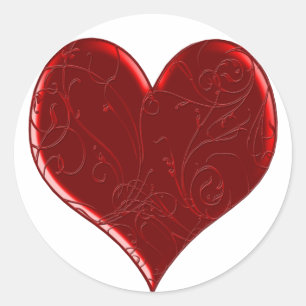 Pegatinas Del Corazón De Swirl Sobrecargados