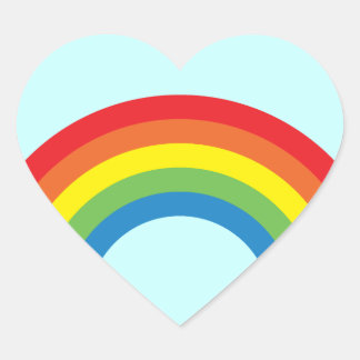 pegatinas del corazón del arco iris retro de los a