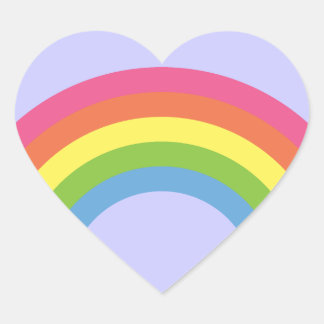 Pegatinas del corazón del arco iris retro de los a