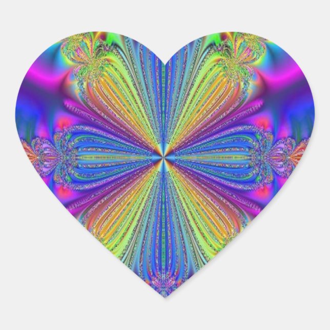 Pegatinas del corazón del arcoiris (Anverso)