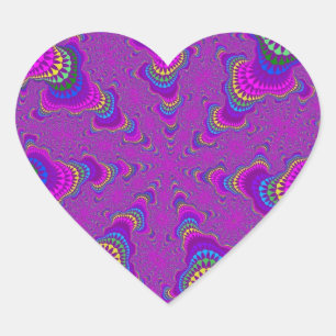 Pegatinas del corazón del arcoiris púrpura