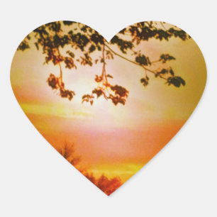 Pegatinas del corazón del atardecer