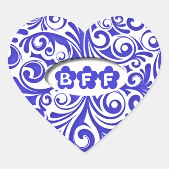 Pegatinas del corazón del BFF azul (Anverso)