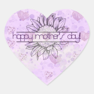 Pegatinas del corazón del Día de la Madre del Gira
