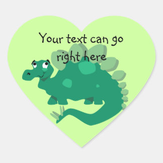 Pegatinas del corazón del Estegosaurio Verde