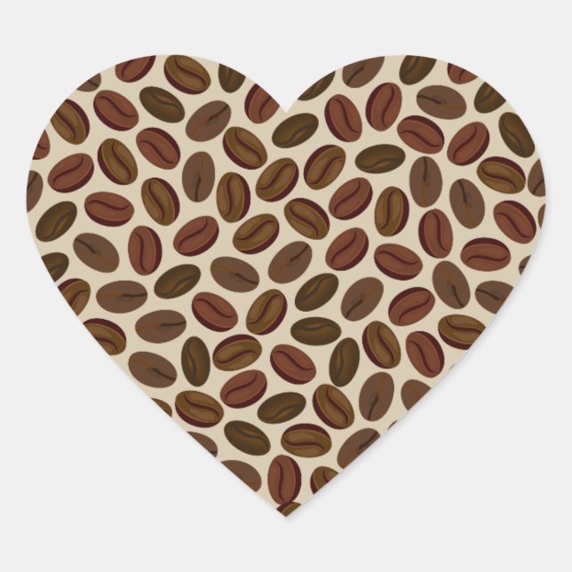 Pegatinas del corazón del grano de café (Anverso)
