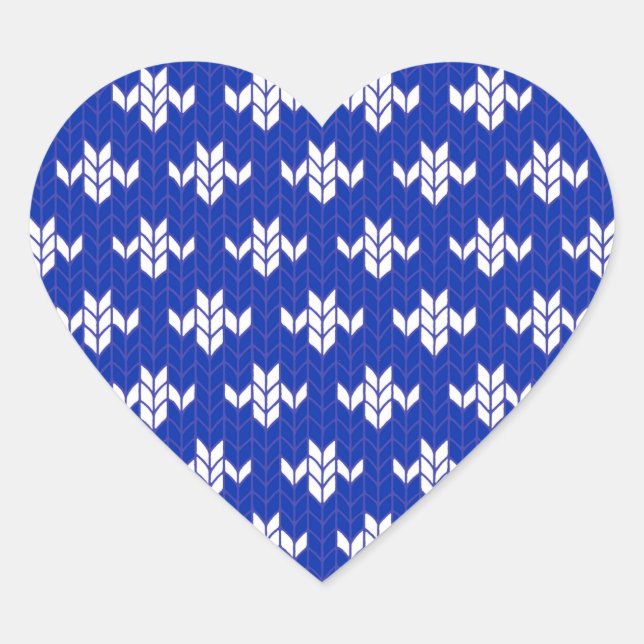 Pegatinas del corazón del KNIT AZUL de SCANDIA (Anverso)