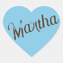 Pegatinas del Corazón del Nombre Antiguo (Sky Blue