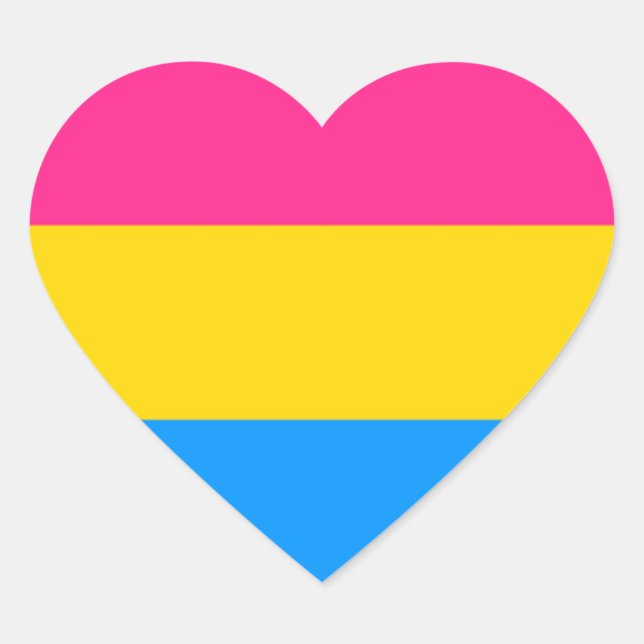 Pegatinas del Corazón del Orgullo Pansexual (Anverso)