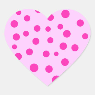 Pegatinas del corazón del Pink Polka Dots