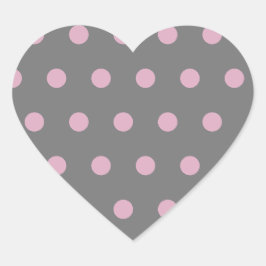 Pegatinas del corazón del Punto Polka (gris oscuro