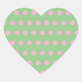 Pegatinas del corazón del Punto Polka (verde sabio