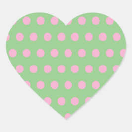Pegatinas del corazón del Punto Polka (verde sabio