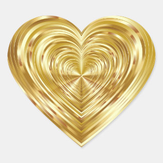 PEGATINAS del corazón del Relieve metalizado GOLD