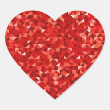 Pegatinas del corazón del Relieve metalizado rojo 