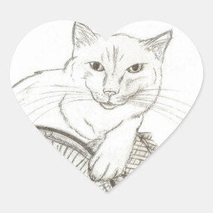 Pegatinas del corazón del retrato de Cat Ragdoll -
