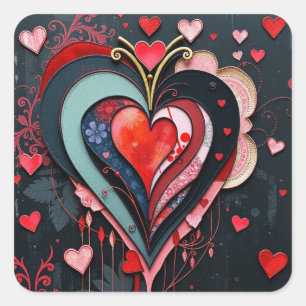 Pegatinas del Corazón Gótico