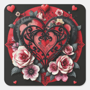 Pegatinas del Corazón Gótico