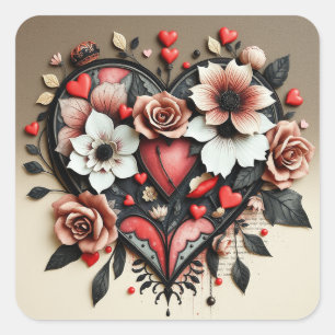 Pegatinas del Corazón Gótico