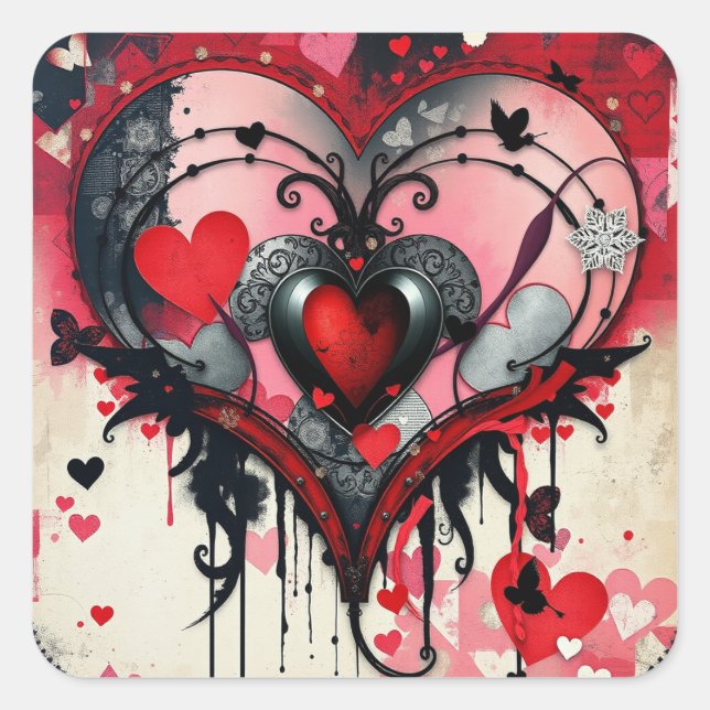 Pegatinas del Corazón Gótico (Anverso)