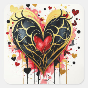 Pegatinas del Corazón Gótico