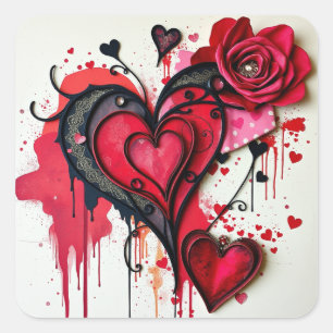 Pegatinas del Corazón Gótico
