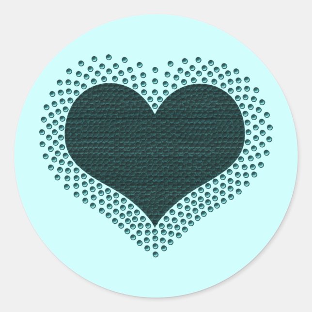 Pegatinas del corazón metálico, Verde azulado (Anverso)