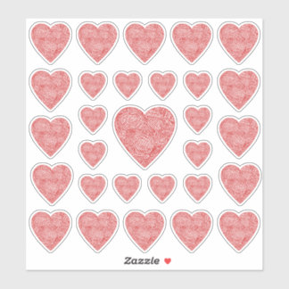 Pegatinas del corazón rojo