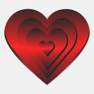 Pegatinas del corazón - rojo