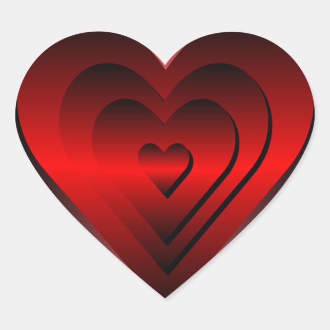 Pegatinas del corazón - Rojo (Anverso)