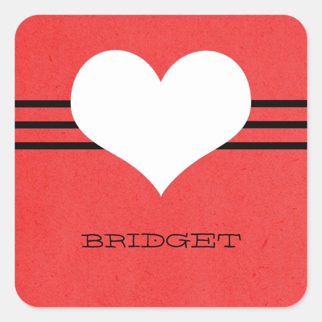 Pegatinas del corazón rojo moderno (Anverso)