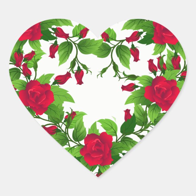 Pegatinas del corazón-rosas rojas (Anverso)