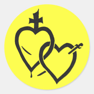 Pegatinas del corazón sagrado e inmaculado