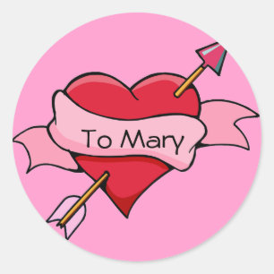 Pegatinas del corazón y la flecha del personalizab