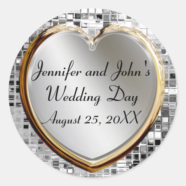 Pegatinas Del Corazón Y Secuencias De bodas (Anverso)