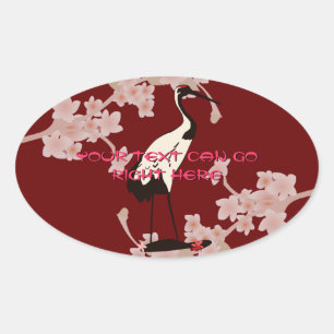 Pegatinas del Crane Oval de Japón