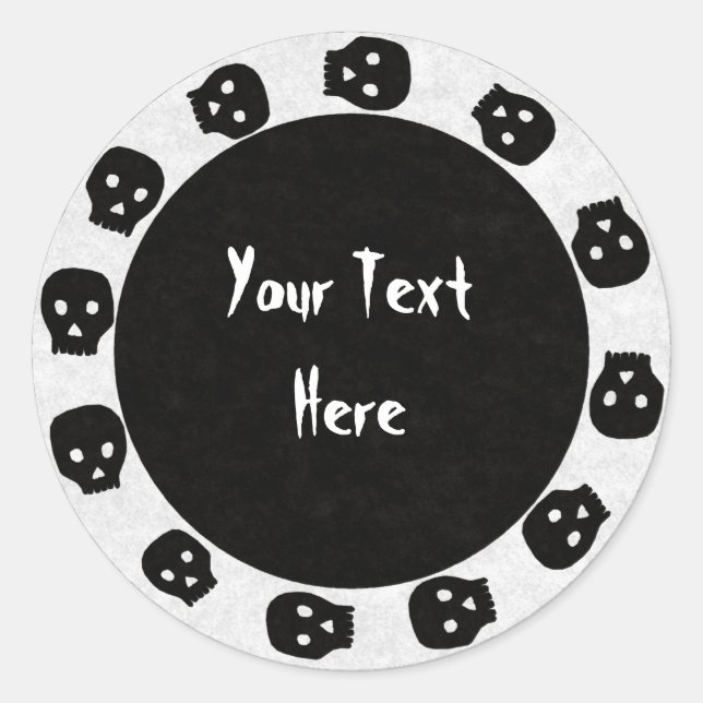 Pegatinas del cráneo blanco-negro (Anverso)