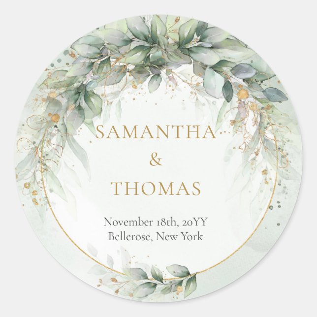 Pegatinas del cuadro de oro de la acuarela de Boho (Anverso)